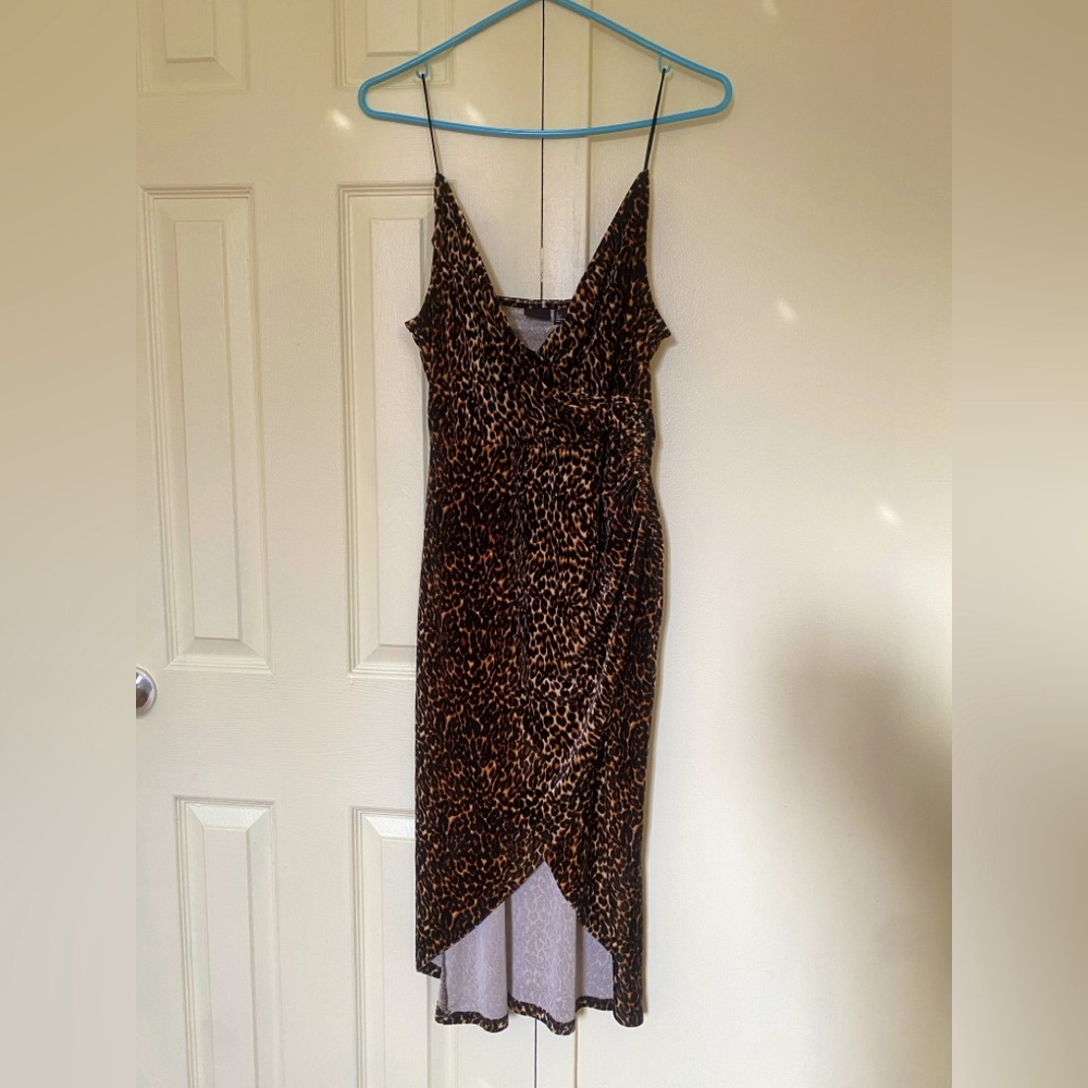 Free Press: Leopard Tulip Cling Dress in Velvet